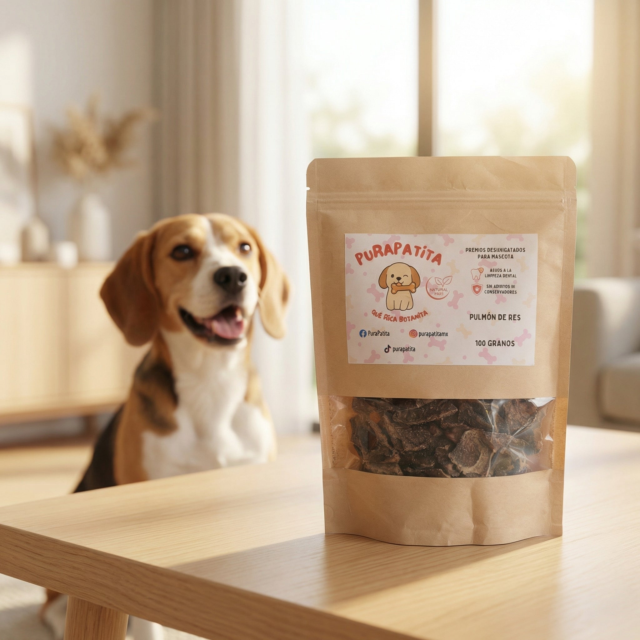 Pulmón de res deshidratado