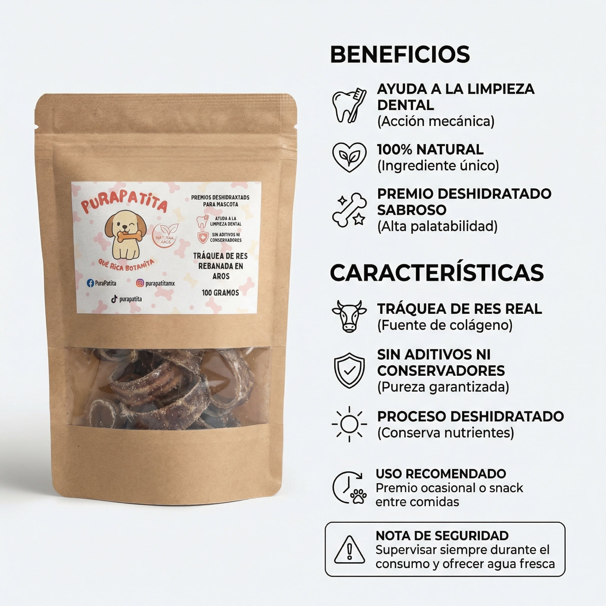 Traquea de res rebana en aros