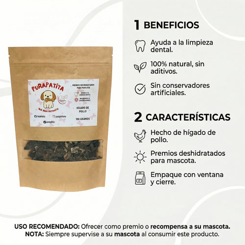 Hígado de pollo deshidratado